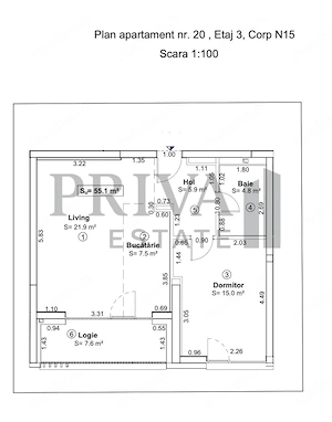 Apartament premium 2 camere mobilat, 55 mp, etaj 3, Nord One Torontal - imagine 20