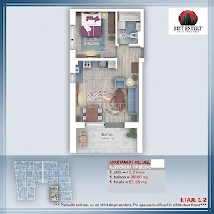 2 Camere | Bloc Nou Finalizat | Parcare Inclusă | Mutare Imediată - imagine 2