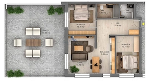 Penthouse 3 camere \ terasa 59,25 mp \ Sibiu - Selimbar