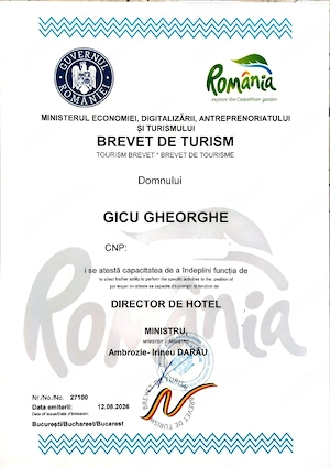 Brevet Turism - DIRECTOR DE HOTEL   Colaborare clasificare unități cazare