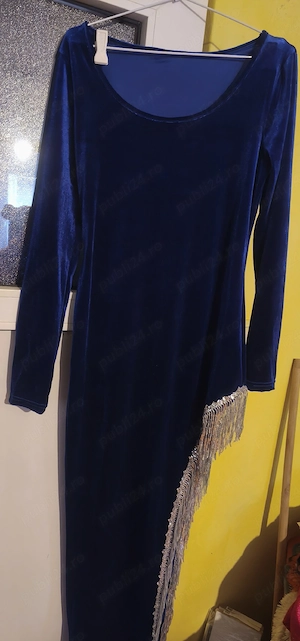 Rochie catifea albastră 