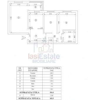 Apartament 3 camere decomandat Nicolina 1 Etaj intermediar - imagine 12