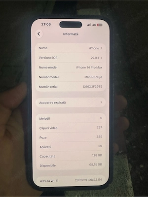 vând iphone 14 pro max  la schimb 