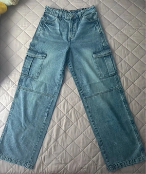 blugi cargo wide leg marimea 34 h&m