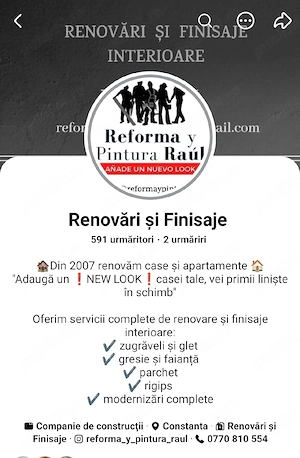 Meseriaș cu experiență (RENOVĂRI și FINISAJE)