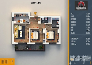 3 Camere | Ideal Familie | Parcare la Jumătate de Preț | avans 90%| Pallady