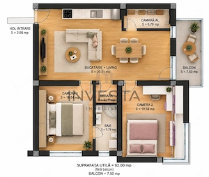 Apartament 3 camere cu balcon, 2 parcari incluse, zona Andrei Muresanu - imagine 3