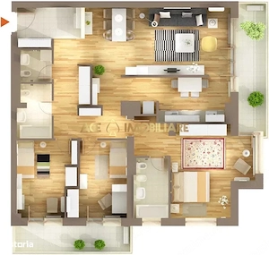 4 Camere de inchiriat | Baneasa | Centrala | Mobilat | Utilat - imagine 11