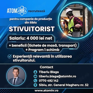 Atom HR angajează Stivuitorist!
