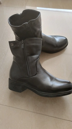 Ghete dama negre piele ecologica 