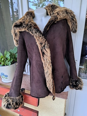 Haină damă blană Shearling , Made in Italy (38 40)