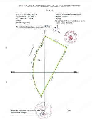 Vanzare teren 241 mp , colt , Calea Vacaresti-Mall Sun Plaza, 275 euro mp