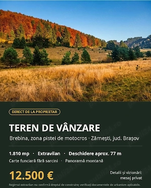 teren extravilan Zărnești zona Brebina