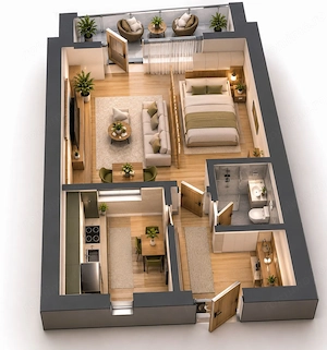 Apartament 1 camera,bucatarie inchisa,balcon, Zona Soarelui - imagine 2